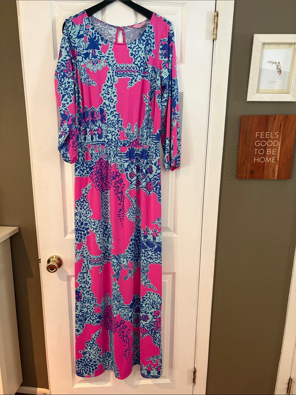 Lilly Pulitzer Pink, Aqua & Blue Print Dress